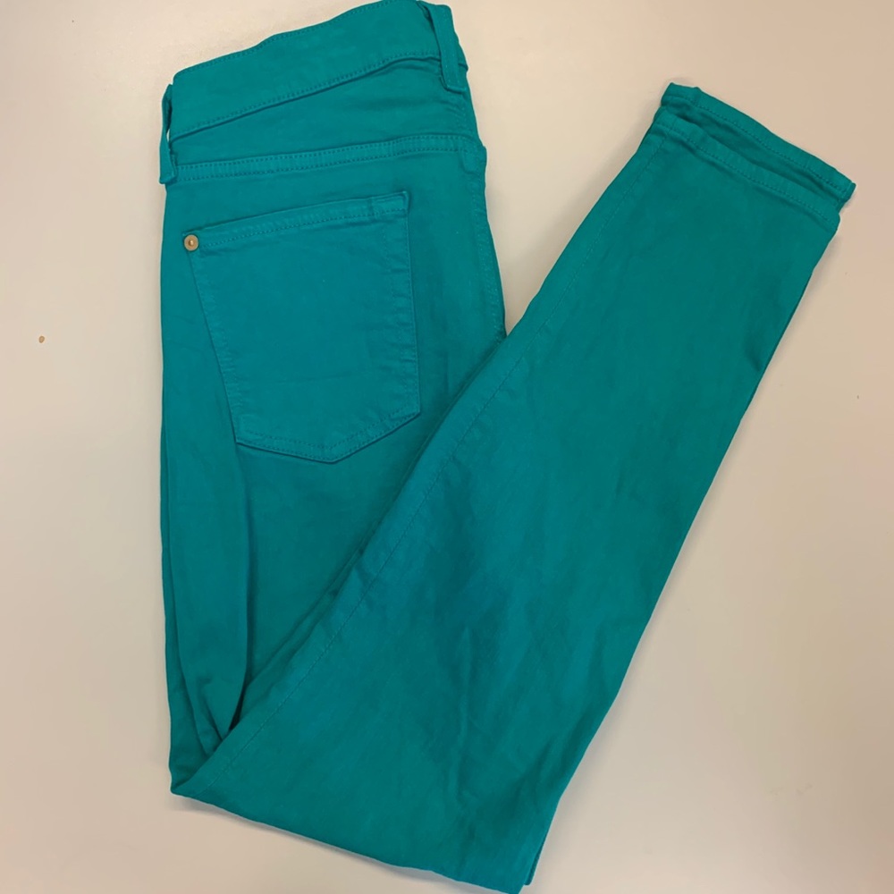 NWOT 7 For All Mankind Teal Ankle Skinny Jeans